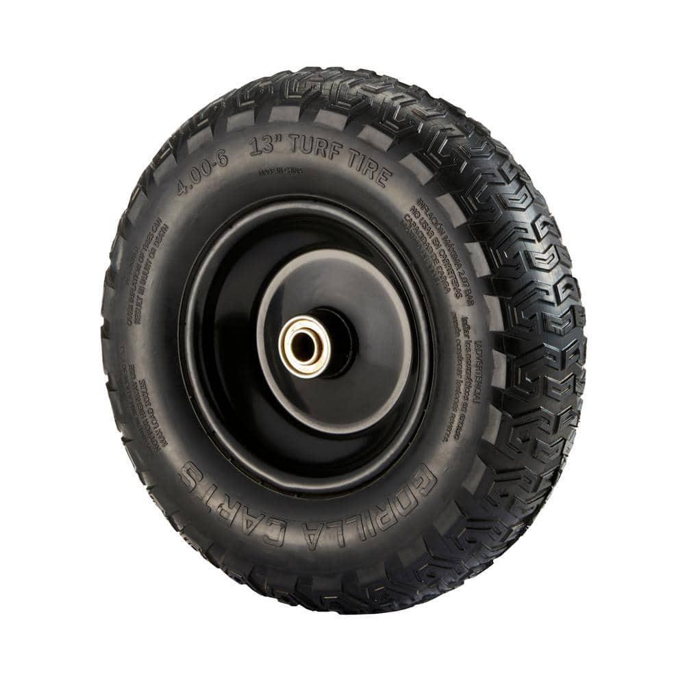Gorilla Carts 13in Pneumatic Replacement Tire 5/8 Bore 300lb Garden Utility