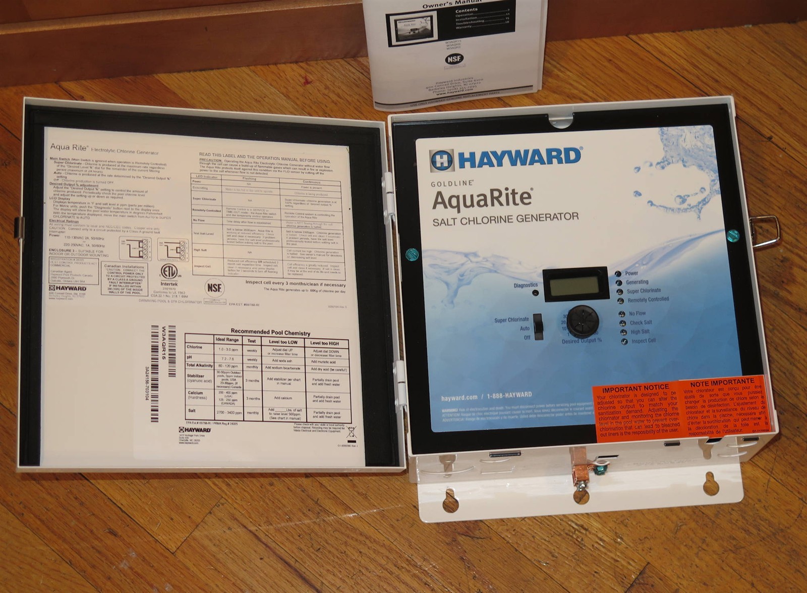 Hayward AquaRite W3AQR15 Salt Chlorine Generator Control Panel ONLY – NEW