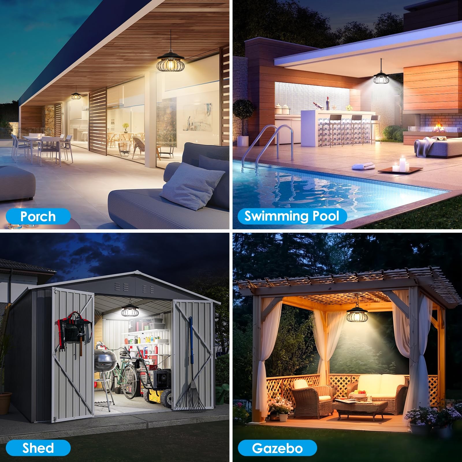 Solar Shed Light Outdoor Indoor, Bright 3000LM 5 Modes (Daytime Available) La…