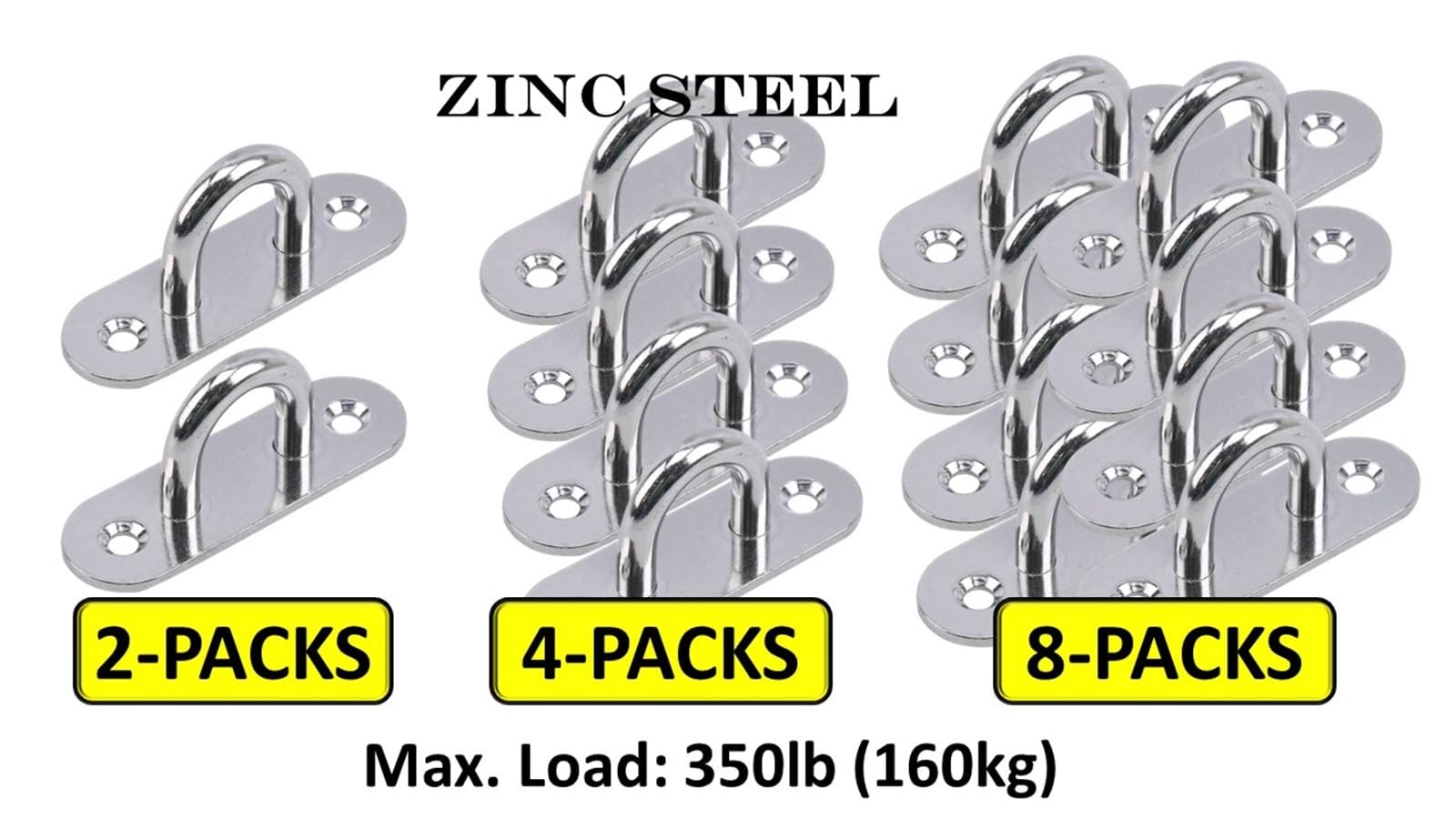 Branded Boards Heavy Duty Zinc Galvanized Steel Hammock Ceiling Hook Pad Eye …