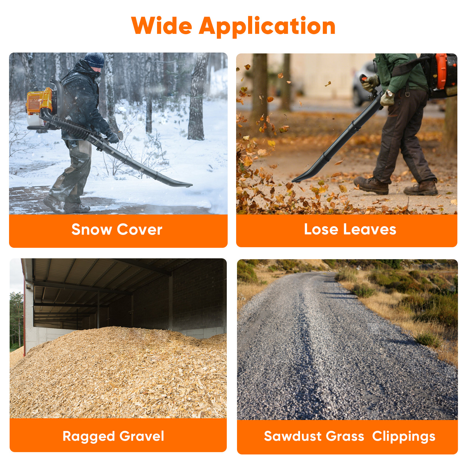 Leaf Blower 75.6CC 2-Stroke Backpack Gas Powered Leaf Blower 236MPH Wind Speed