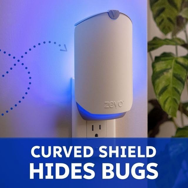 Zevo Flying Insect Trap Starter Kit – 2 Plug-in Bases + 2 Refill Cartridges-UV