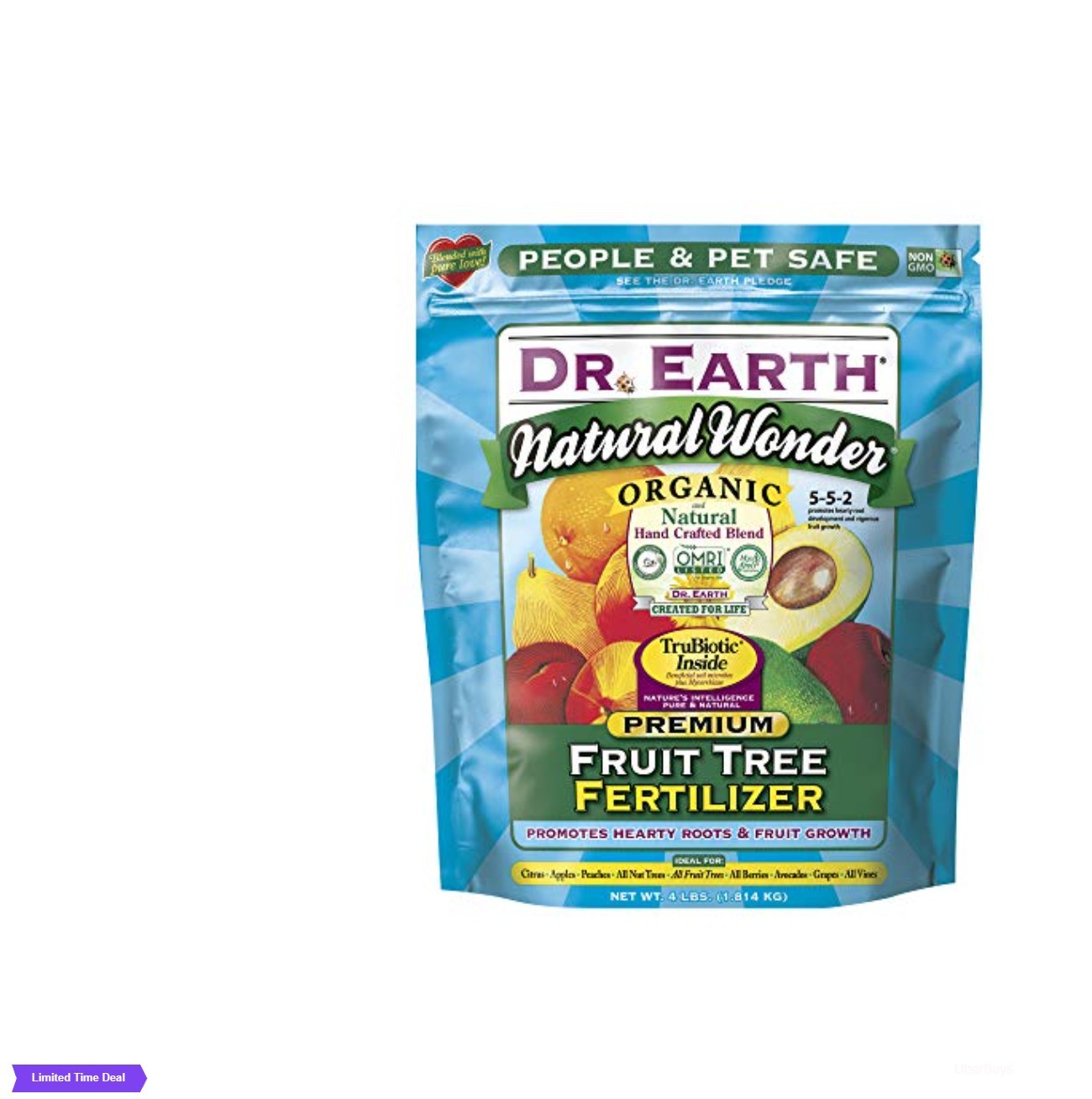 Fruit Tree Fertilizer 4LB Organic Non-GMO People Pet Safe For Berries 60 Sq Ft