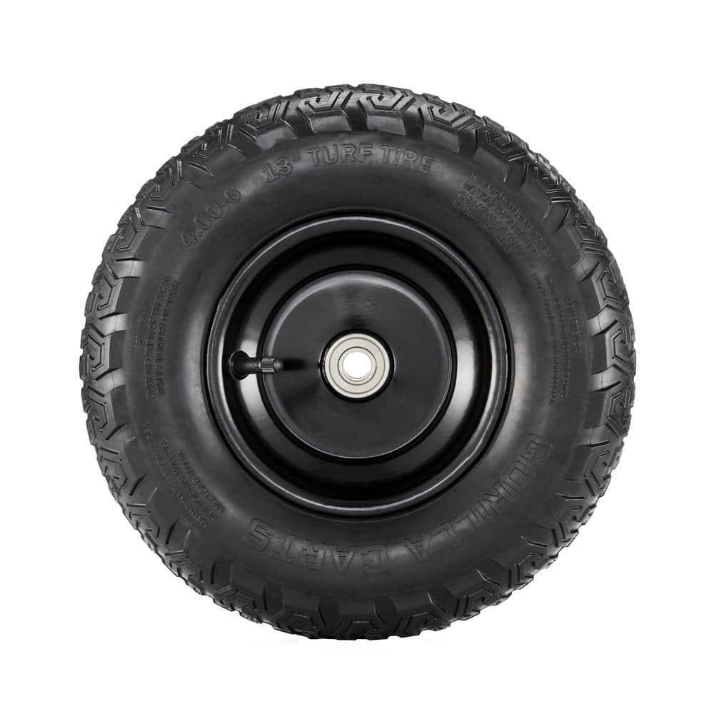 Gorilla Carts 13in Pneumatic Replacement Tire 5/8 Bore 300lb Garden Utility