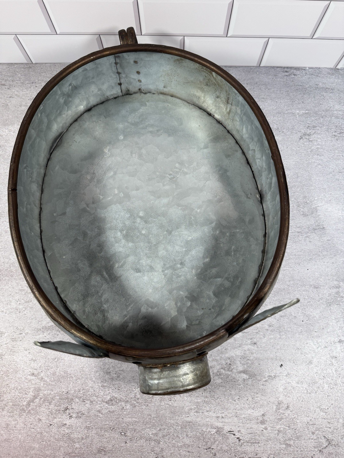 Galvanized Metal Pig Planter Rustic Farmhouse Trough Centerpiece 14”