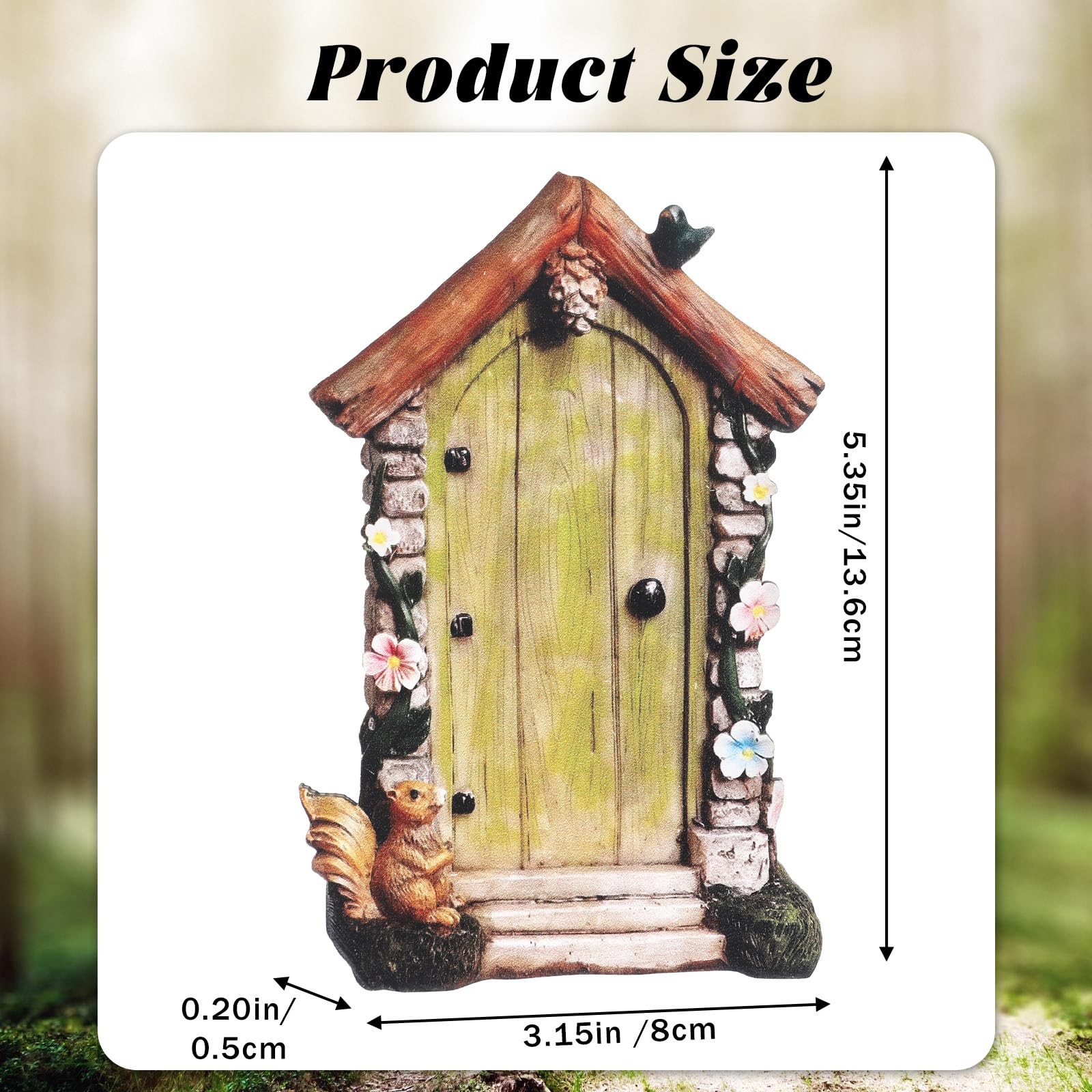 Wooden Miniature Outdoor Tree Fairy Door for Garden Gnome Home Decor Sculpture