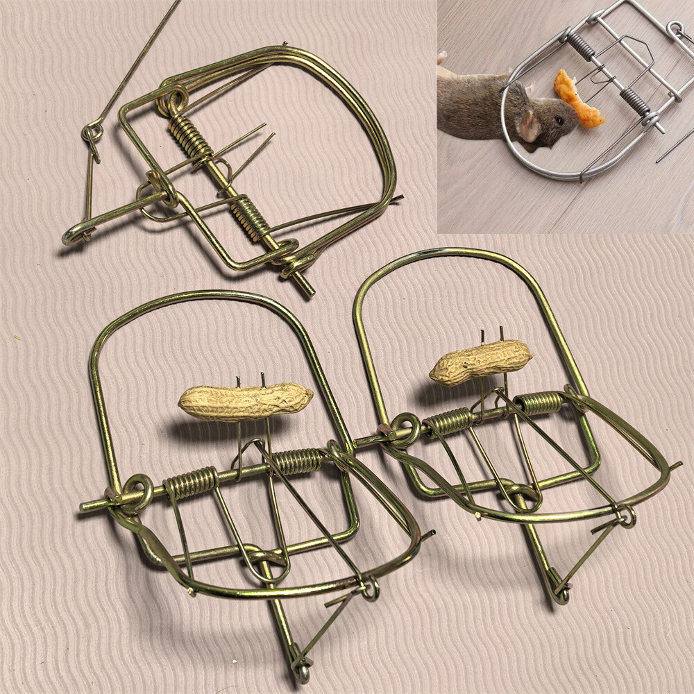 3pcs Small Animals Catch Traps Mouse Trap Spring Trapt Rodent for Rat Rabbit