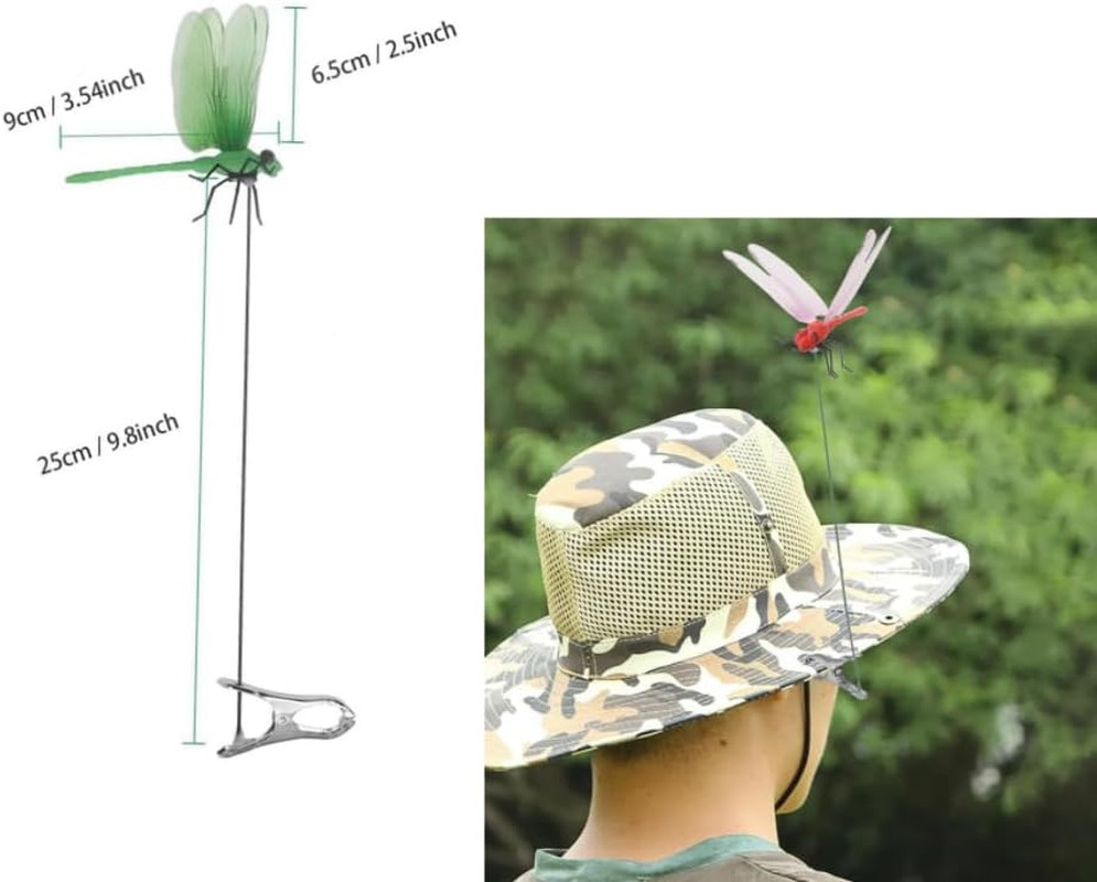 6 Pack Dragonfly Clip,3D Dragonfly Garden Stakes Decor,Fly Deterrent,Dragonfly H