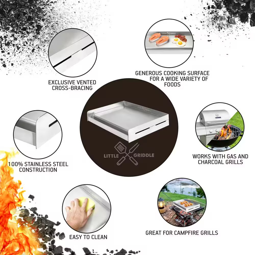 Universal 13 In. Stainless Steel BBQ Griddle