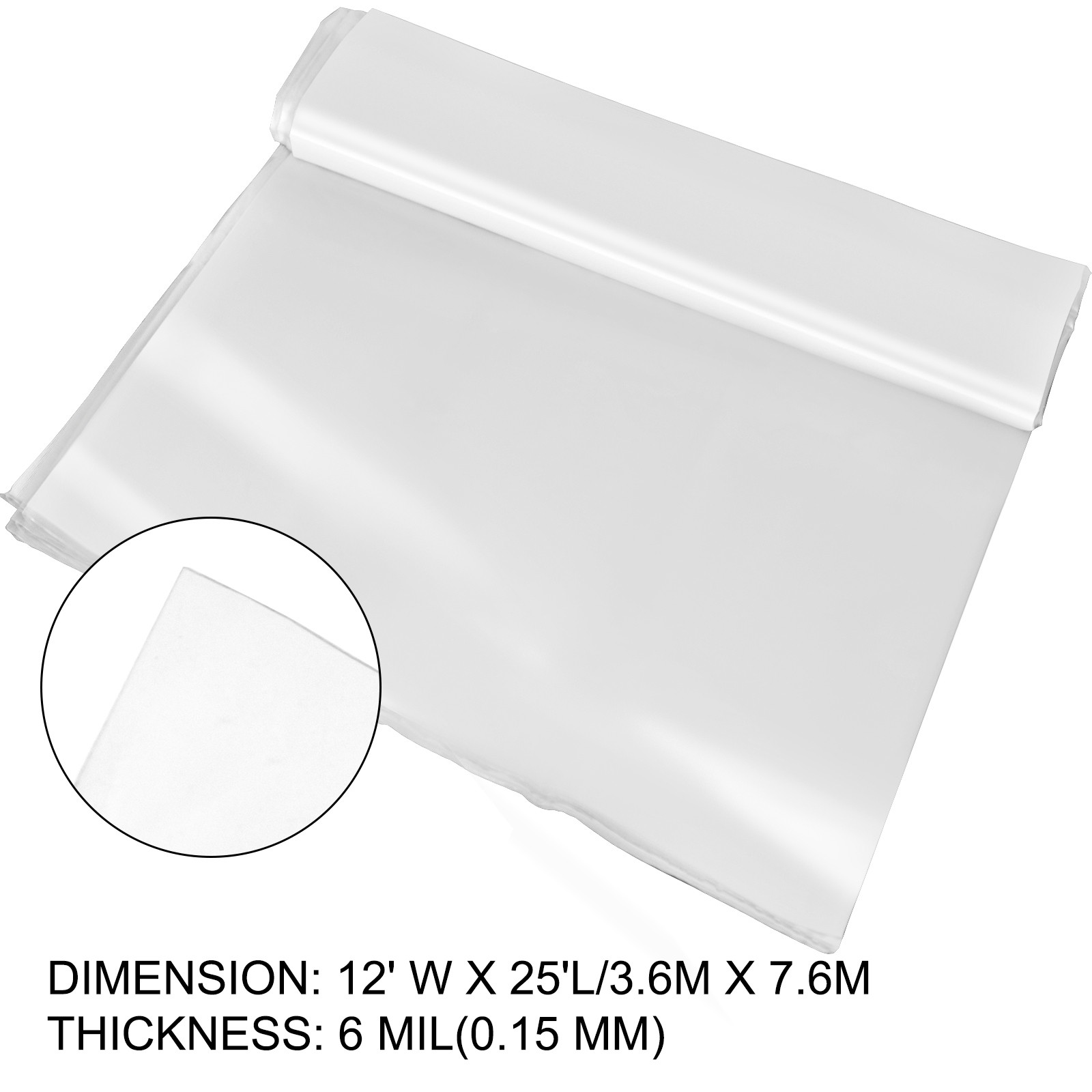 VEVOR Greenhouse Film, Greenhouse Polyethylene Film 12×25 ft Greenhouse Plastic