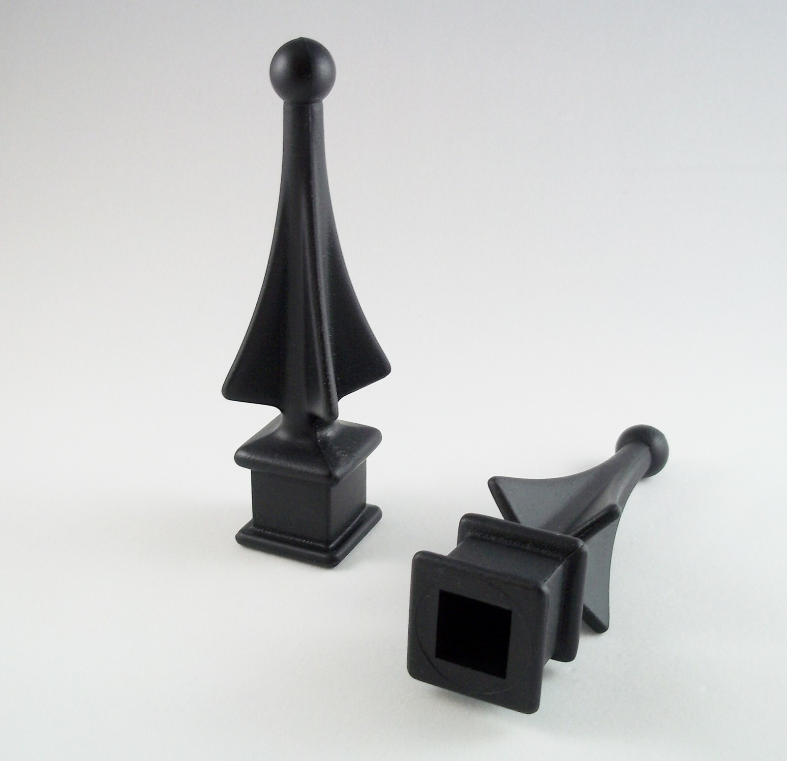 50 EACH (1/2-INCH) BLACK PLASTIC PICKET FENCE FINIAL TOPS 1-30 4-SIDED SPIRE