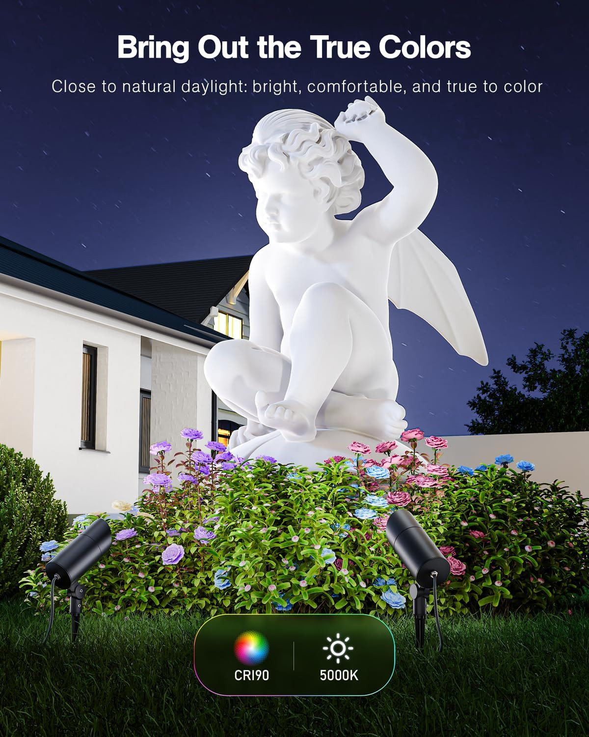 1 Pack 30W Outdoor LED Spotlight 120V 3000LM 5000K Spot Lights Waterproof Landsc