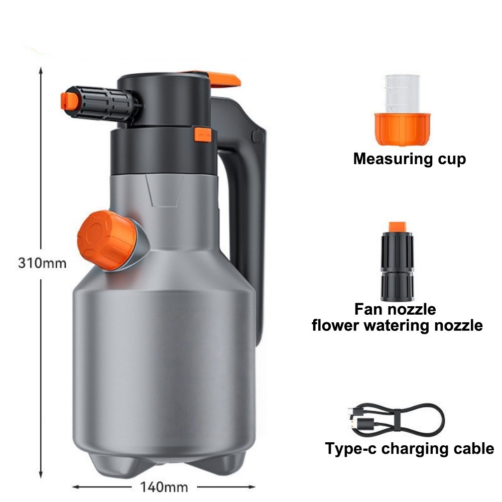Electric Foam Sprayers 2L Pressurized Rechargeable Home Garden Car Wash Cleaning