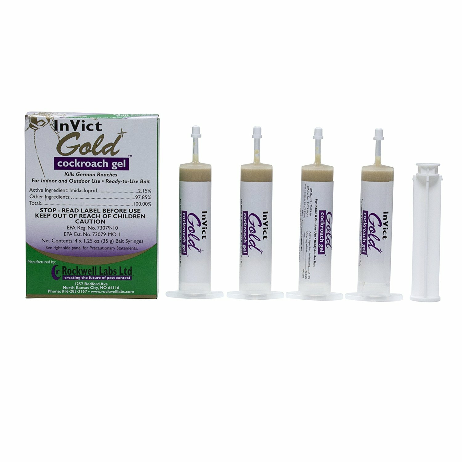 InVict 35g Gold German Roach Control Bait Gel – 4 Tubes German Rockwell