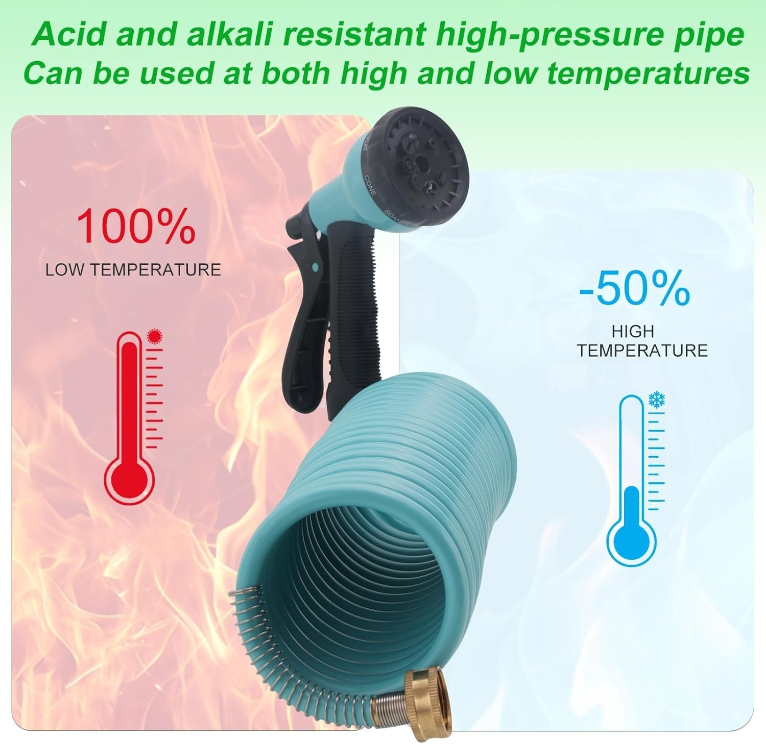 RV External Shower, 3/8 in by 15-Foot Coil Hose with 1/2 Inch Quick Connect A…