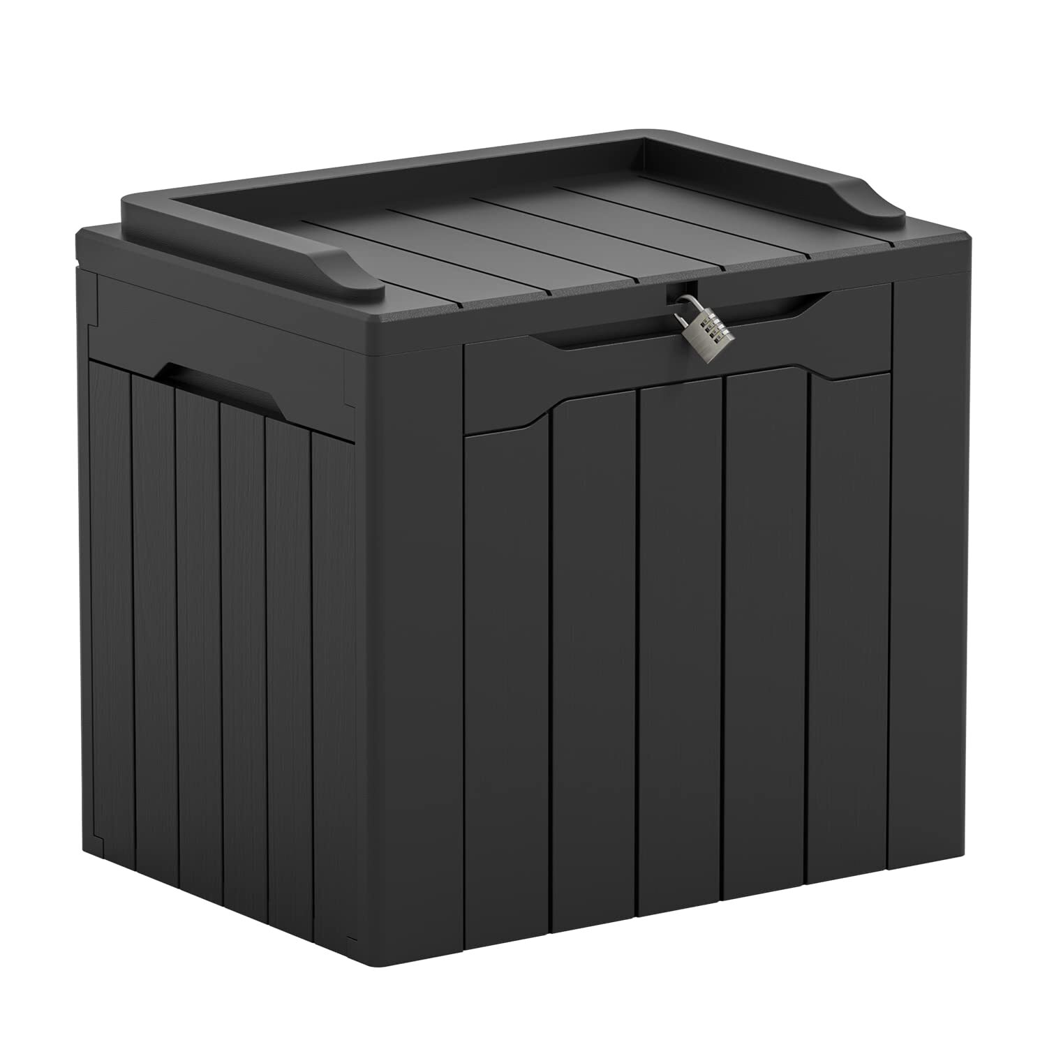 31 Gallon Resin Deck Box – Large Outdoor Storage for Patio, Garden, Pool, Black