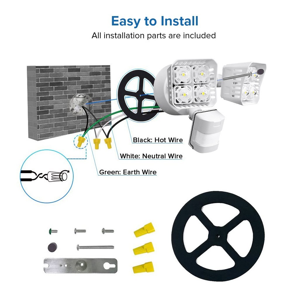 3400lm LED Motion Sensor Light 30W Security Light Spotlight Backyard Safe Guard