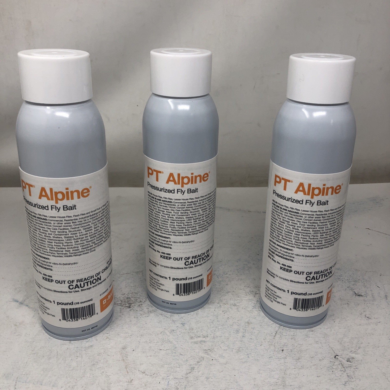 PT Alpine Pressurized Fly Bait 16oz Can Indoor & Outdoor Use (3 PACK)
