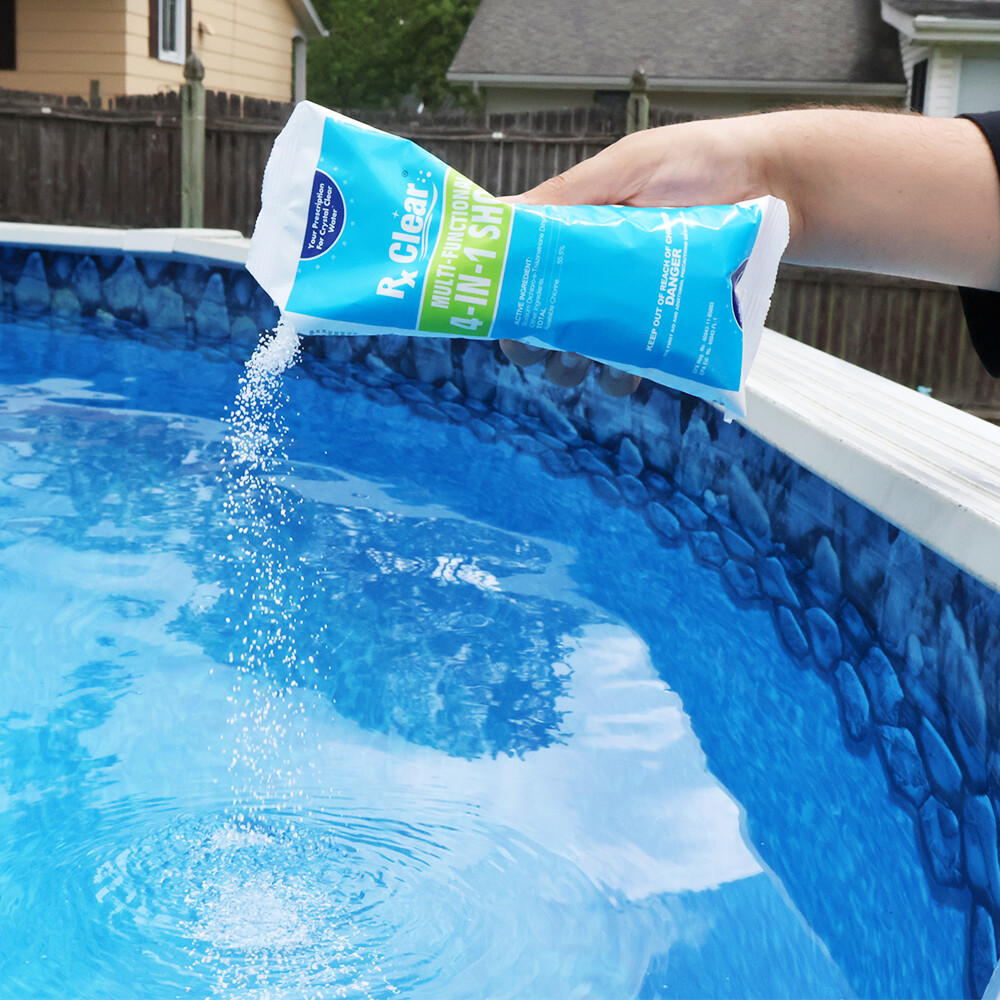 Multi-Functional 4-in-1 Swimming Pool Chemical Shock 1 lb Bag – Choose Quantity