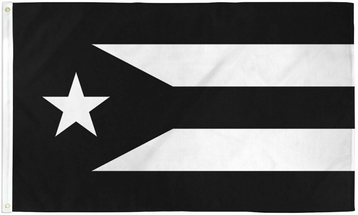 2X3 FT Black Puerto Rico Flag US Commonwealth Caribbean Man Cave Bandera Latin