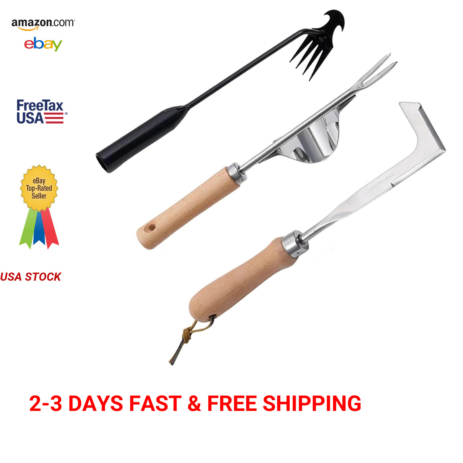 Manual Weed Puller Tool Set, Stainless Steel Crack Weeder, 3 Pack, Garden, Lawn