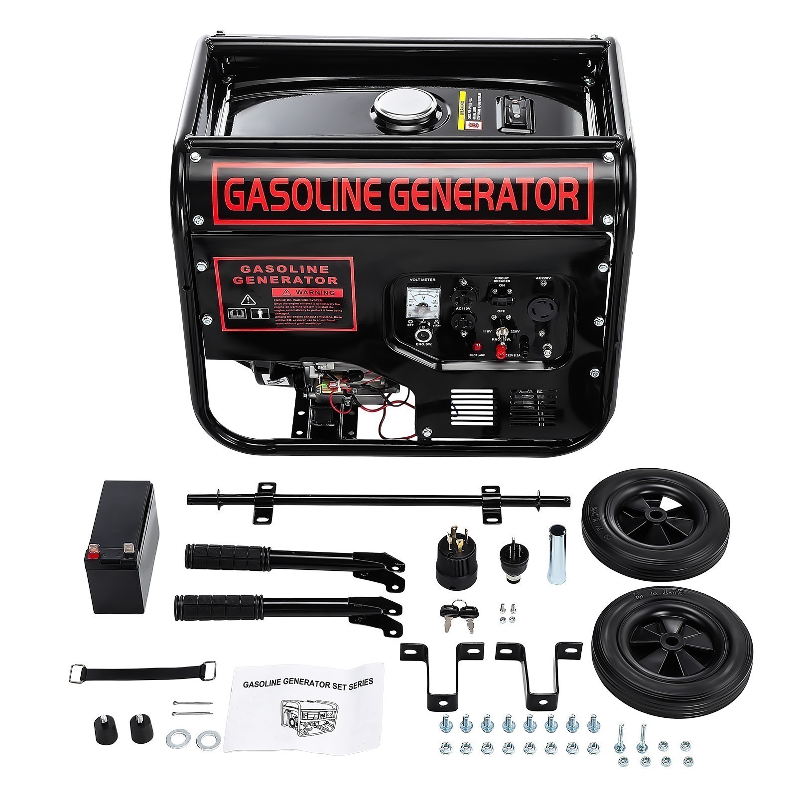 110V+220V Quiet Inverter Generator 5000W 274cc Gasoline Power Electric Start