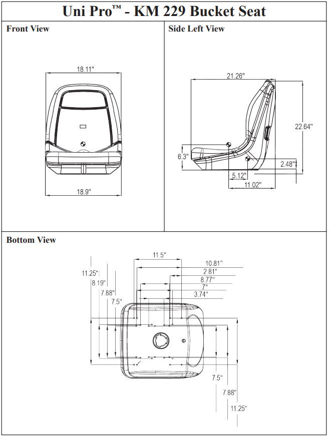 Gehl Skid Steer Gray Bucket Seat Fits 3410 4625SX 5640 6635 6640 ETC