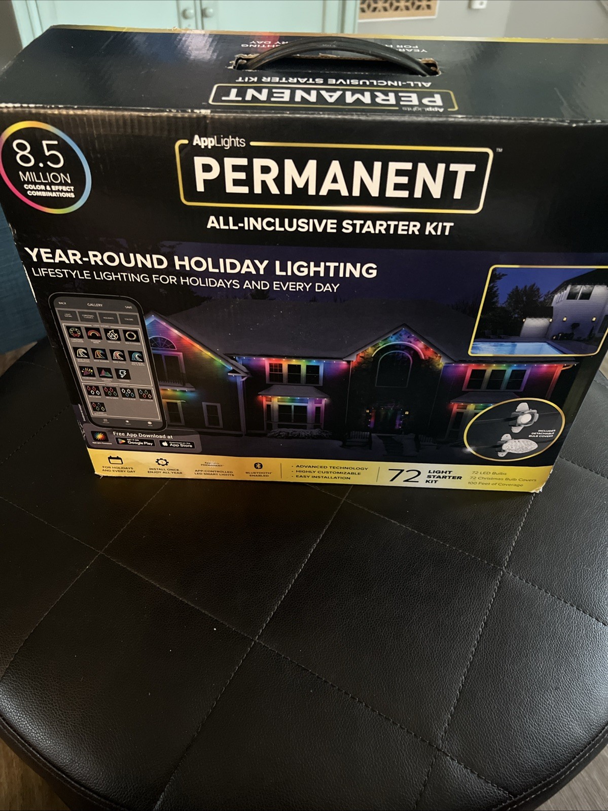 AppLights PERMANENT 72 LED 100′ Year Round Outdoor Smart Light Set NIB