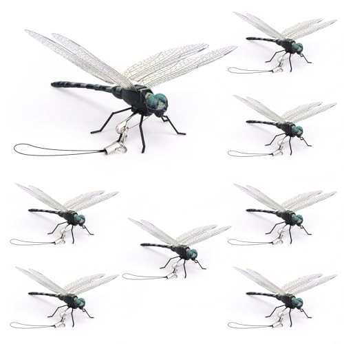 8 Pcs Dragon Fly Clips for Bugs Repellent, 3D Artificial Dragonfly Garden