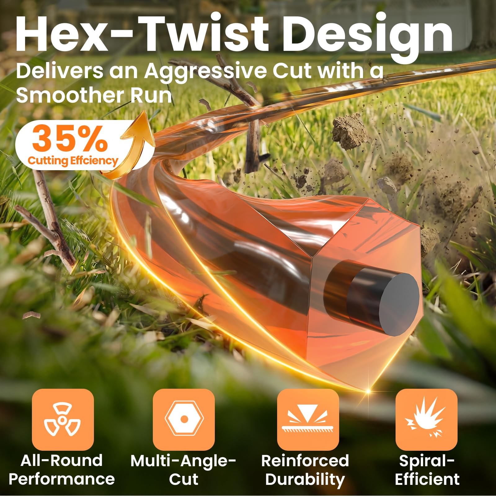 Heavy Duty Twisted Hexagonal Trimmer Line 0.105 Inch 1Lb 300Ft Weed Wacker Strin