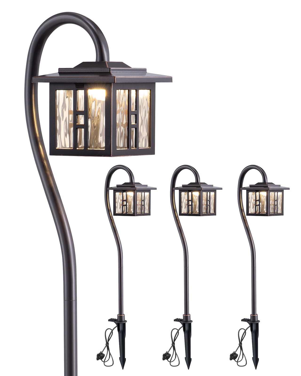 Low Voltage Landscape Lighting, LED Pathway Lights Wired 4 Pack