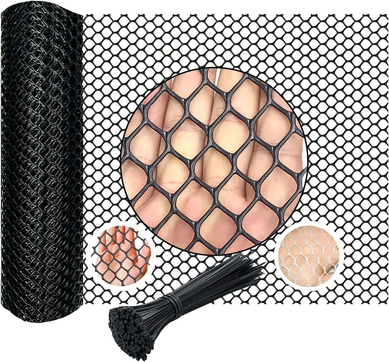 Black Plastic Wire Mesh Fence Plastic Chicken Wire Fence Mesh 7.87IN X5.91Ft Bes