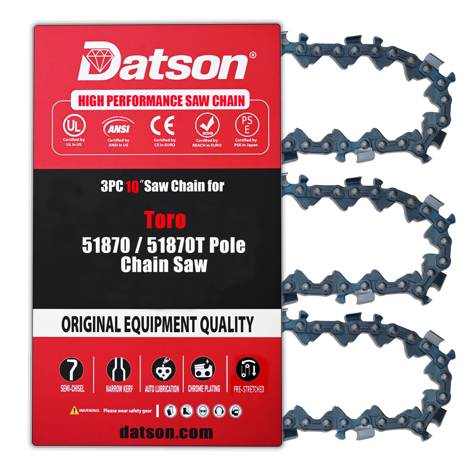 10 in. Pole Saw Replacement Chain for Toro 51870 / 51870T Pole Chain Saw
