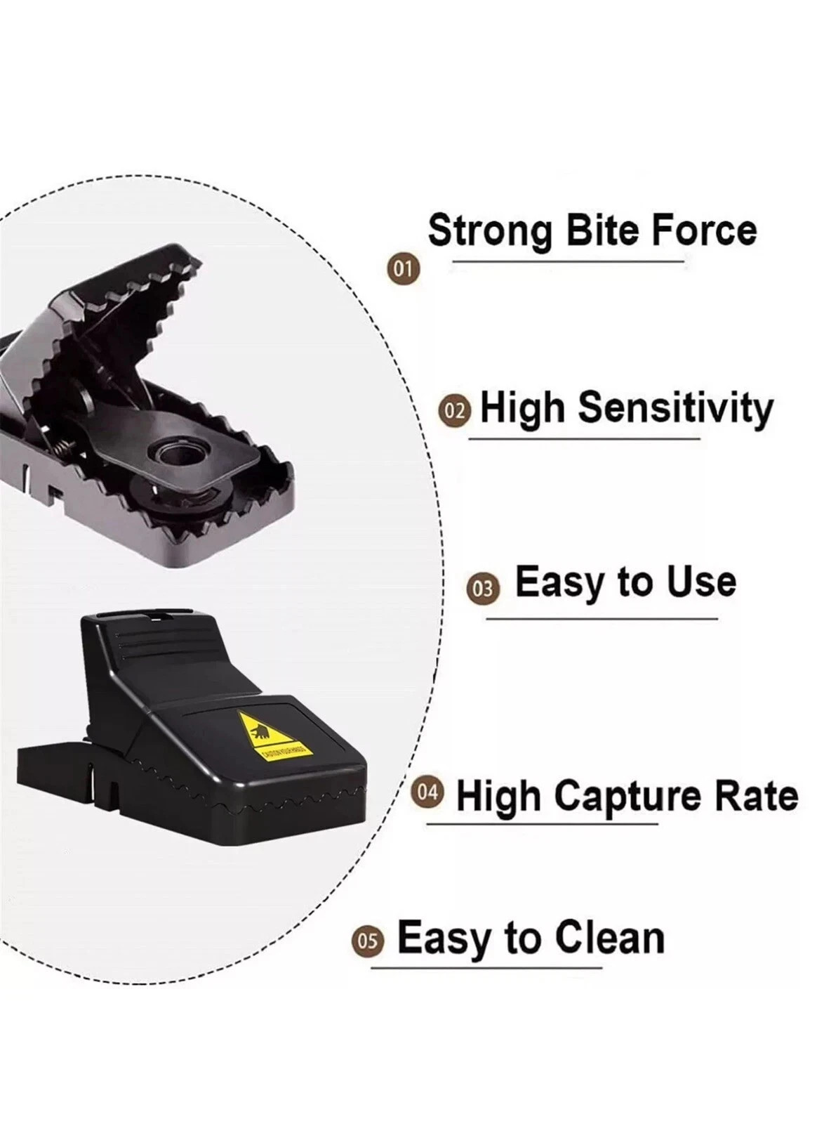 6 Pack Mouse Traps Rat Mice Killer Snap Trap Power Rodent Heavy Duty Pest Trap