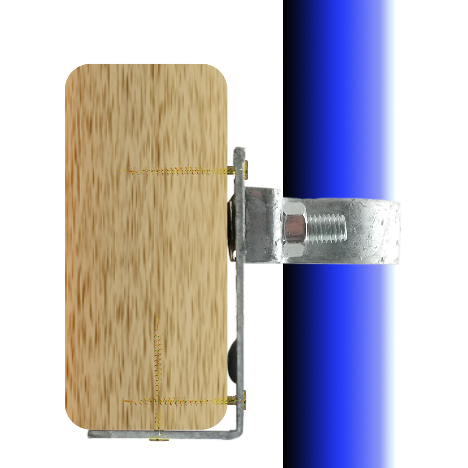 WOOD FENCE TO ROUND STEEL POST WOOD FENCE ADAPTER BRACKET: 1-7/8″ & 2-3/8″