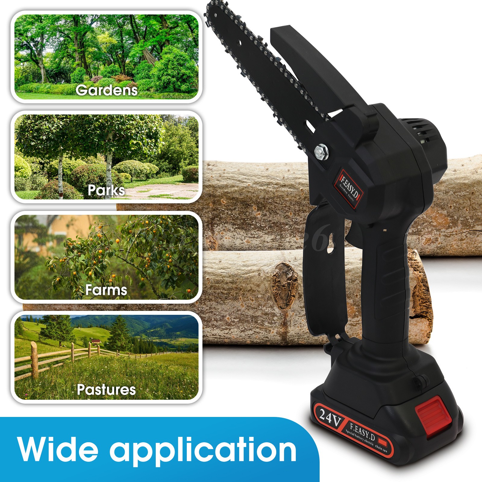 2 in1 Cordless Pole Saw Brushless Mini Chainsaw for Tree Trimming w/ 2 Batteries