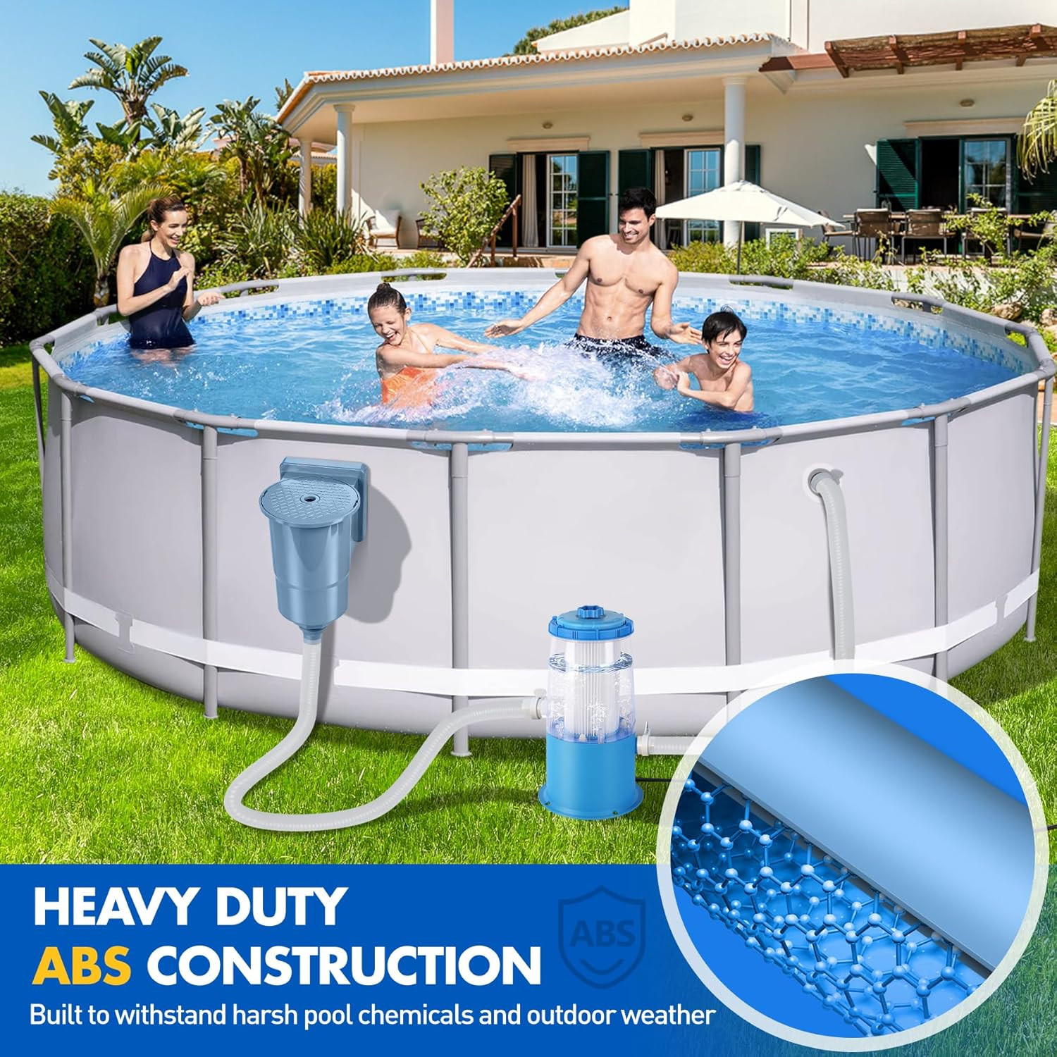 Deeprclean through Wall Skimmer for above Ground Pool, Heavy Duty Wall Mount Poo