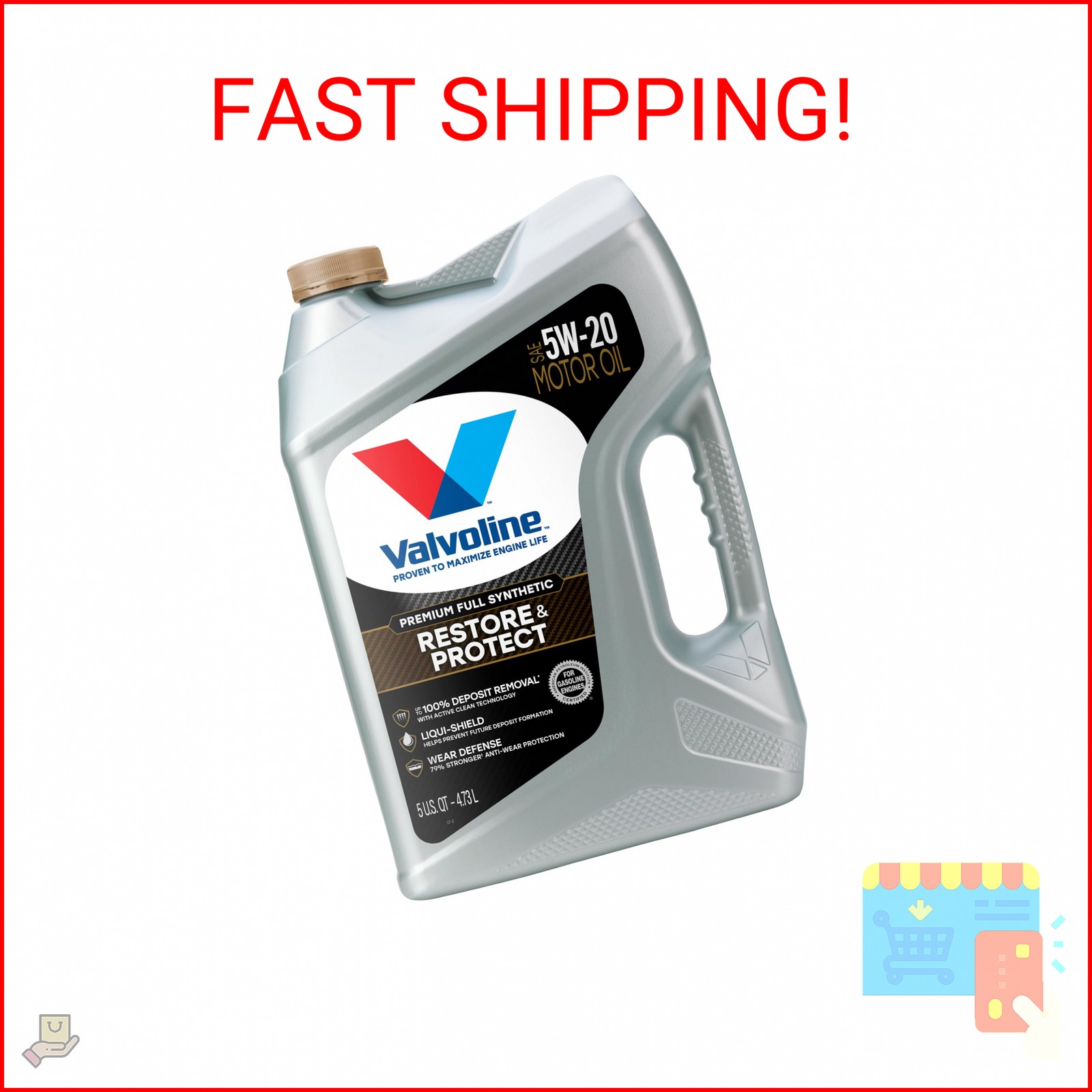 Valvoline Restore & Protect Full Synthetic 5W-20 Motor Oil 5 Quart