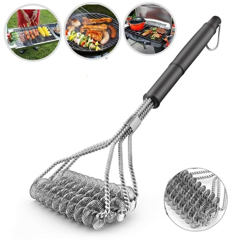 18″ Stainless Steel Bristle Free BBQ Grill Brush for Deep Cleaning