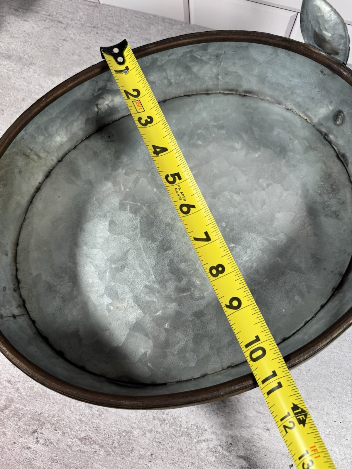 Galvanized Metal Pig Planter Rustic Farmhouse Trough Centerpiece 14”