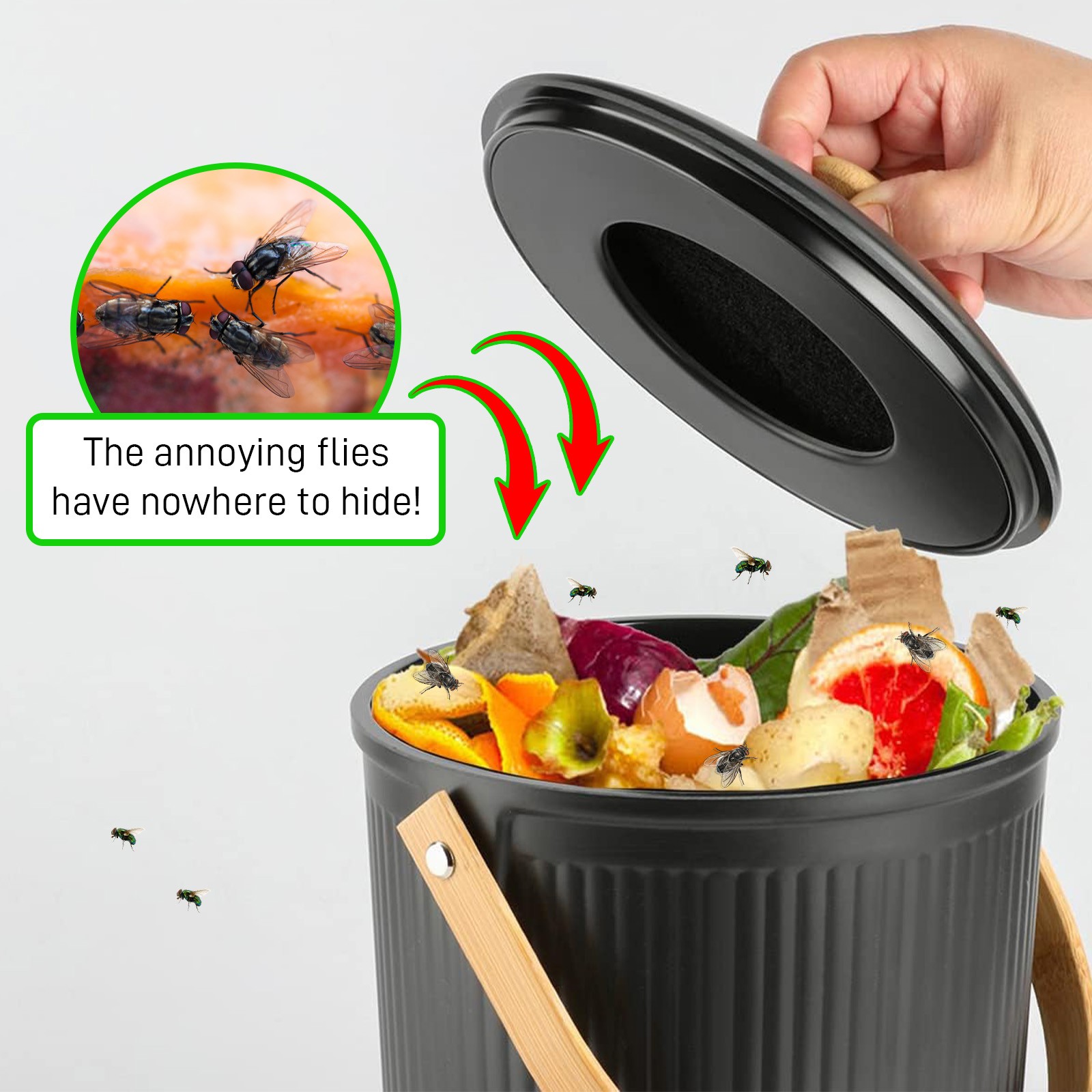Set of 6 7.25inch Kitchen Compost Bin Charcoal Filter Replacements Thickness 0.4