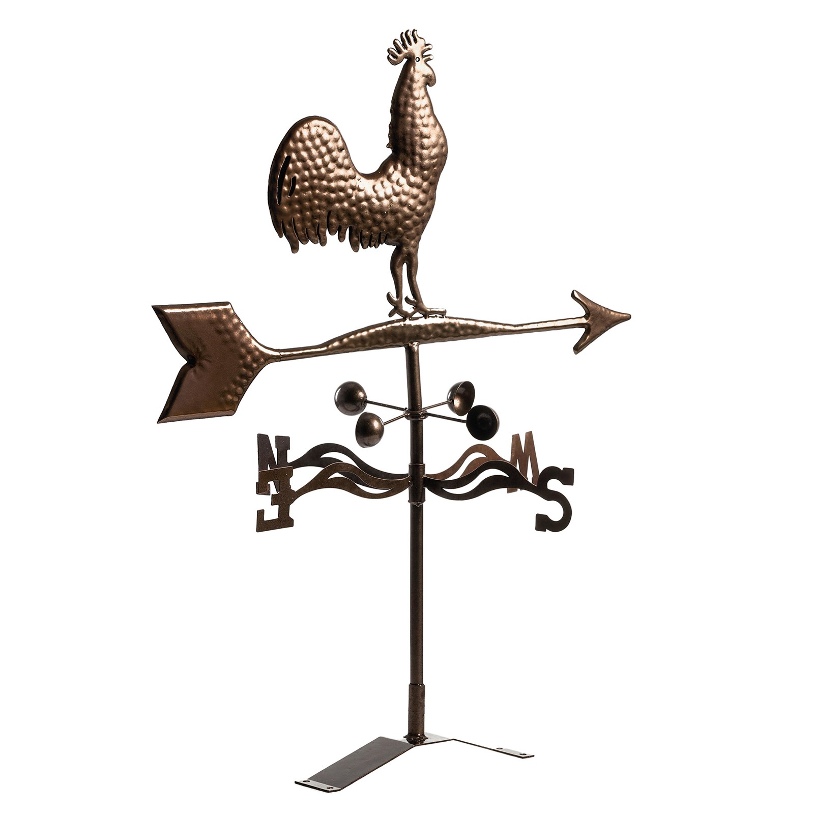 Metal Rooster Weathervane, Roof Mount Wind Direction Indicator