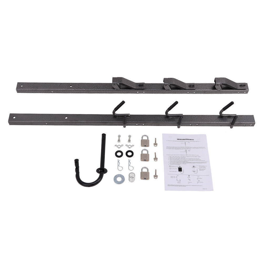 TIEWARDS 3-Place Weeder Trimmer Rack Holder for open Landscape Trailer Lockable