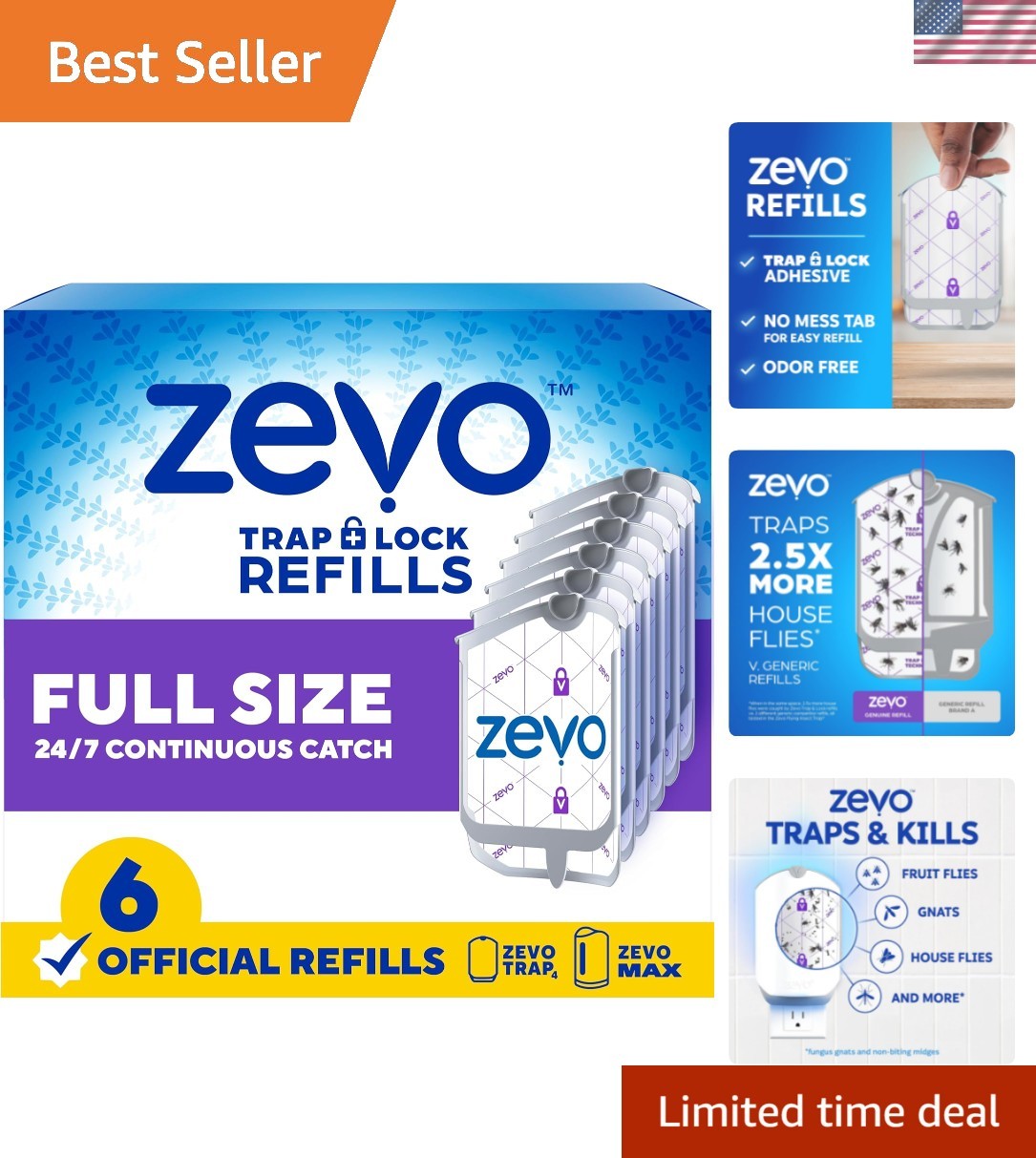 6 Pack of Flying Insect Trap Refills – Safe, Effective Bug Catcher for Home Use