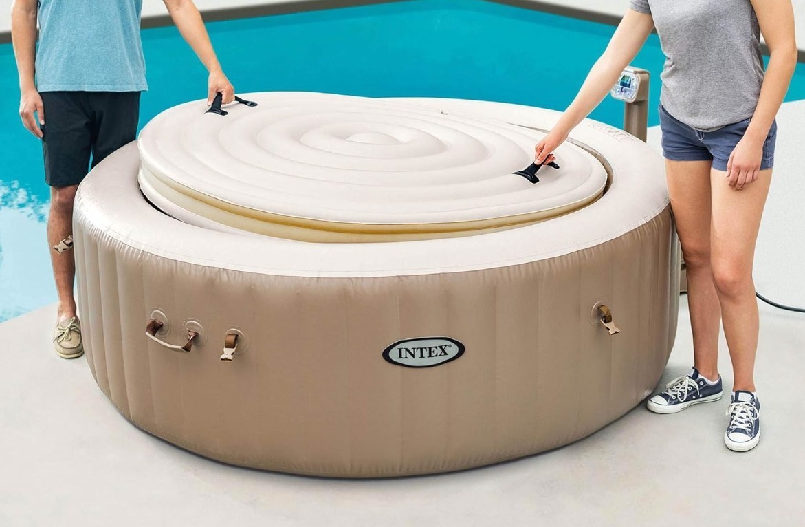 New Intex Inflatable Bladder 12753 Spa 4 Person Round Energy Efficient Cover