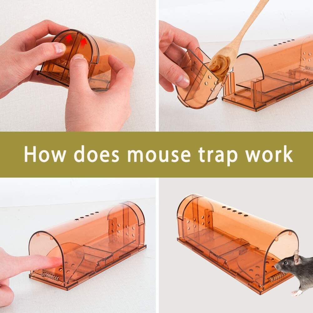 2 Pack Humane Mouse Traps Live Catch & Release No Kill Rat Mice Trap Reusable