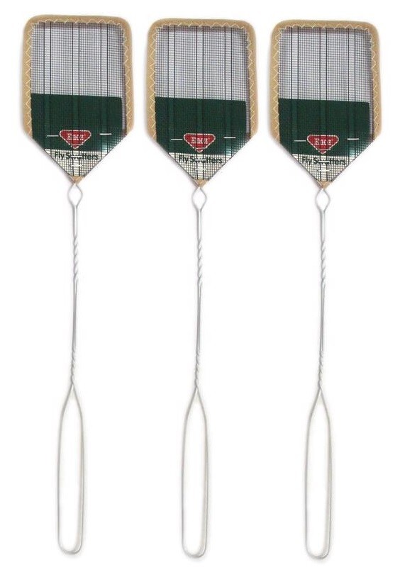 3 ~ Enoz Wire Aluminum Mesh Head Metal Handle Long Lasting Fly Swatter