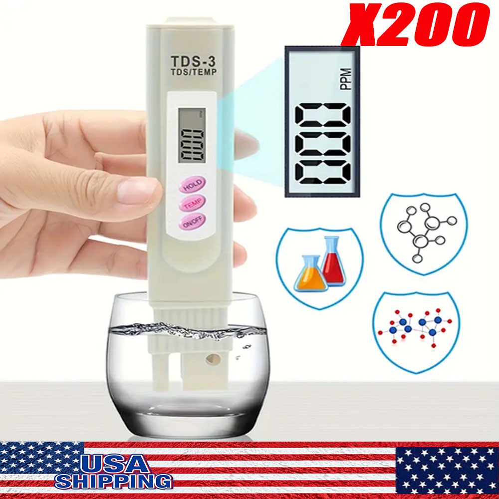 Handheld Water Quality Hardness Purity Digital LCD Meter 0-9990 PPM TDS TDS-3