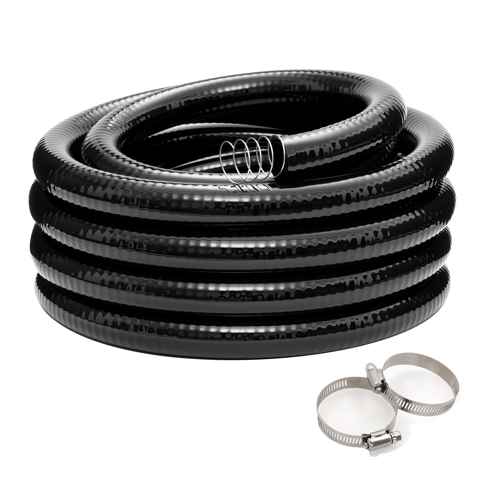 2″ x 10ft Reinforced Steel Wire Hose Heavy Duty Suction Discharge Tube for Pu…