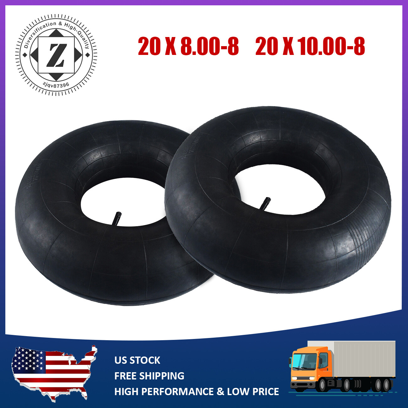 2PCS 20×8.00-8 20×8-8 20×10.00-8 20×10-8 Inner Tube Riding Lawn Mower ATV